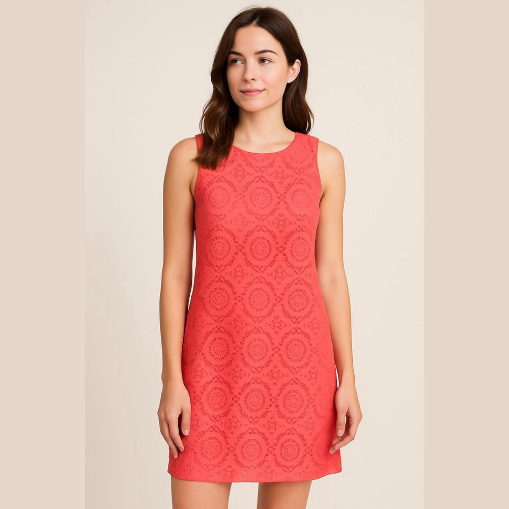 Jacera Coral Lace Sleeveless Dress Women's Size 1X